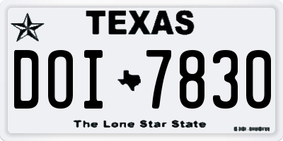 TX license plate DOI7830
