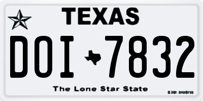 TX license plate DOI7832