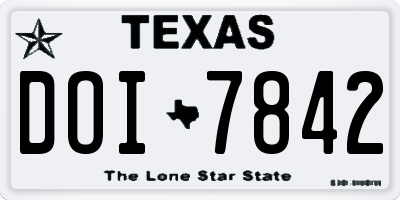 TX license plate DOI7842