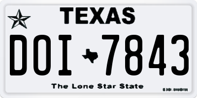 TX license plate DOI7843