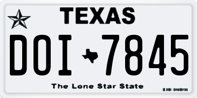 TX license plate DOI7845