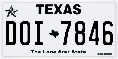 TX license plate DOI7846