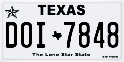 TX license plate DOI7848