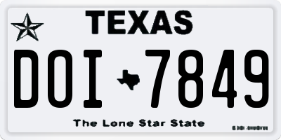 TX license plate DOI7849