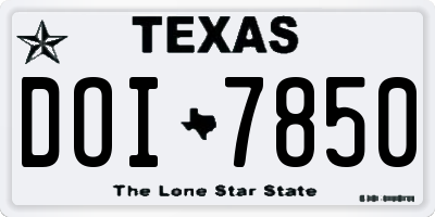TX license plate DOI7850