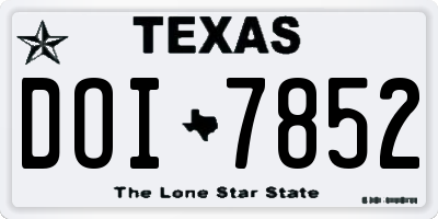 TX license plate DOI7852