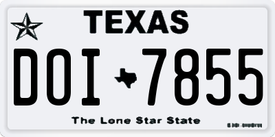 TX license plate DOI7855