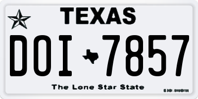 TX license plate DOI7857