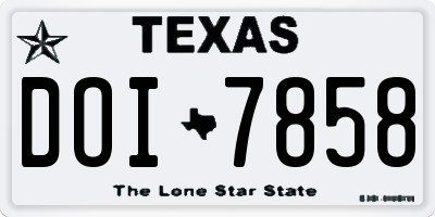 TX license plate DOI7858