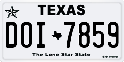 TX license plate DOI7859