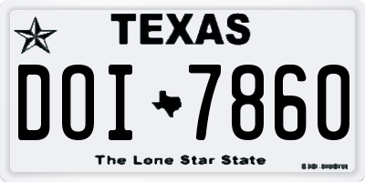 TX license plate DOI7860