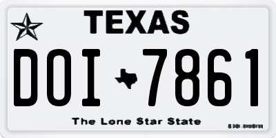 TX license plate DOI7861