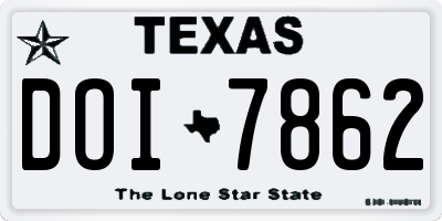 TX license plate DOI7862