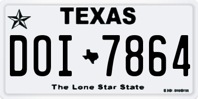 TX license plate DOI7864