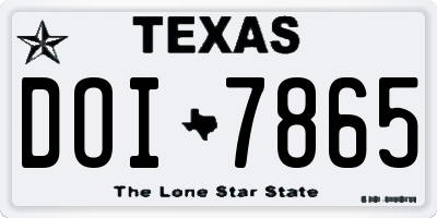 TX license plate DOI7865