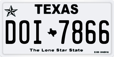 TX license plate DOI7866