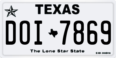 TX license plate DOI7869