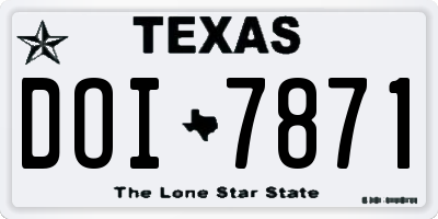 TX license plate DOI7871