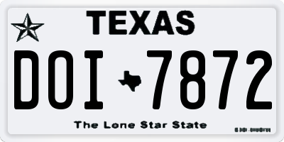 TX license plate DOI7872