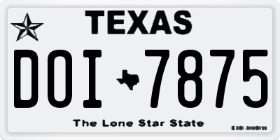 TX license plate DOI7875