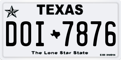 TX license plate DOI7876