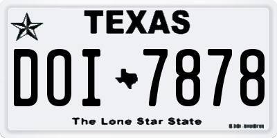 TX license plate DOI7878