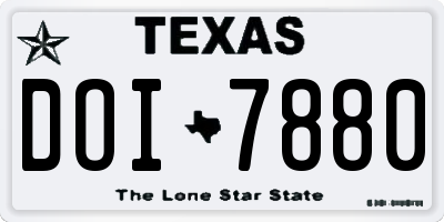 TX license plate DOI7880