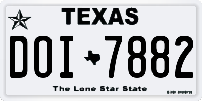 TX license plate DOI7882