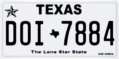 TX license plate DOI7884