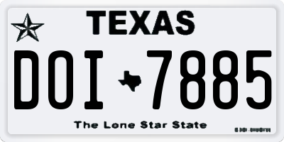 TX license plate DOI7885