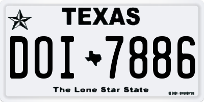 TX license plate DOI7886