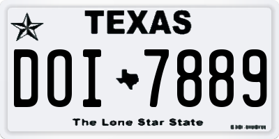 TX license plate DOI7889