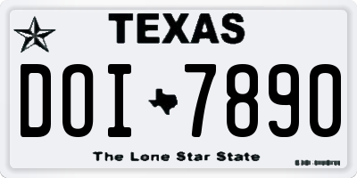 TX license plate DOI7890