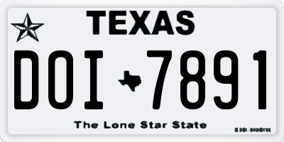 TX license plate DOI7891