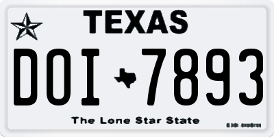 TX license plate DOI7893