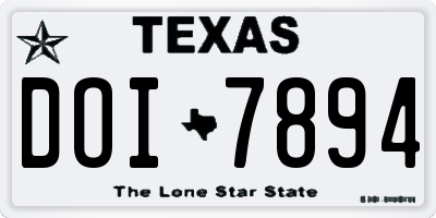 TX license plate DOI7894