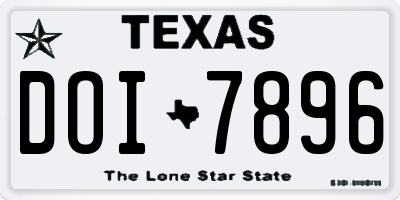 TX license plate DOI7896