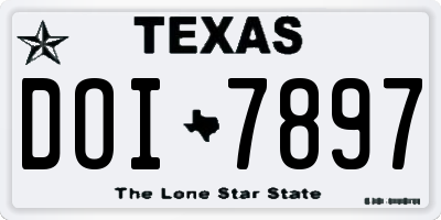 TX license plate DOI7897