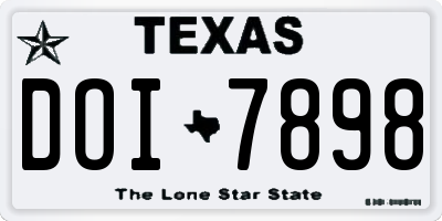 TX license plate DOI7898