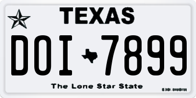 TX license plate DOI7899