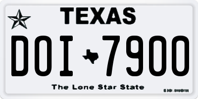 TX license plate DOI7900
