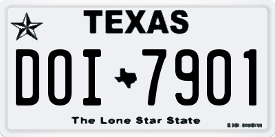 TX license plate DOI7901