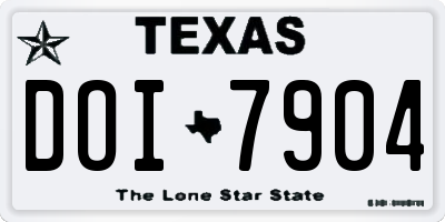 TX license plate DOI7904