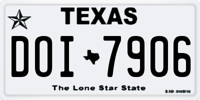 TX license plate DOI7906