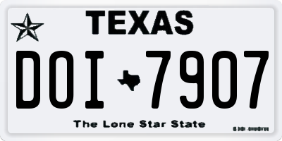 TX license plate DOI7907
