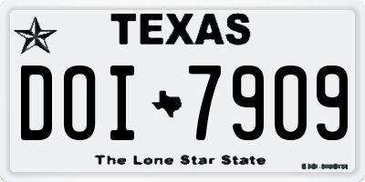 TX license plate DOI7909