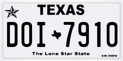 TX license plate DOI7910