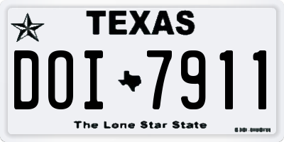 TX license plate DOI7911