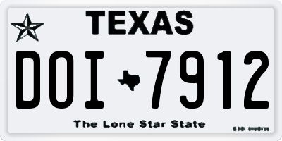 TX license plate DOI7912