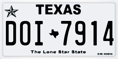 TX license plate DOI7914